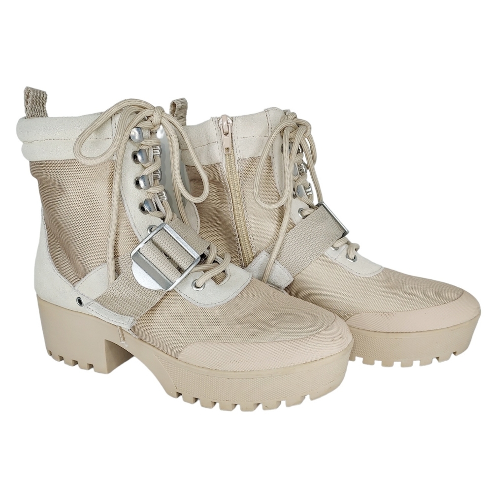 Steve Madden Grady Women 9 Suede Leather Y2K Fairy Grunge Boho Lug Sole Boot